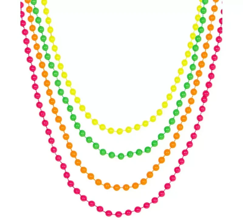 Pack de 4 Collares neón Años 80 Universal Adulto