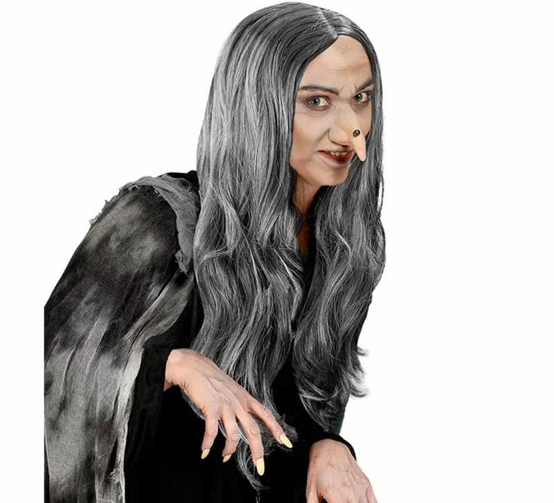 Peluca de Bruja Crudelia gris Universal Adulto