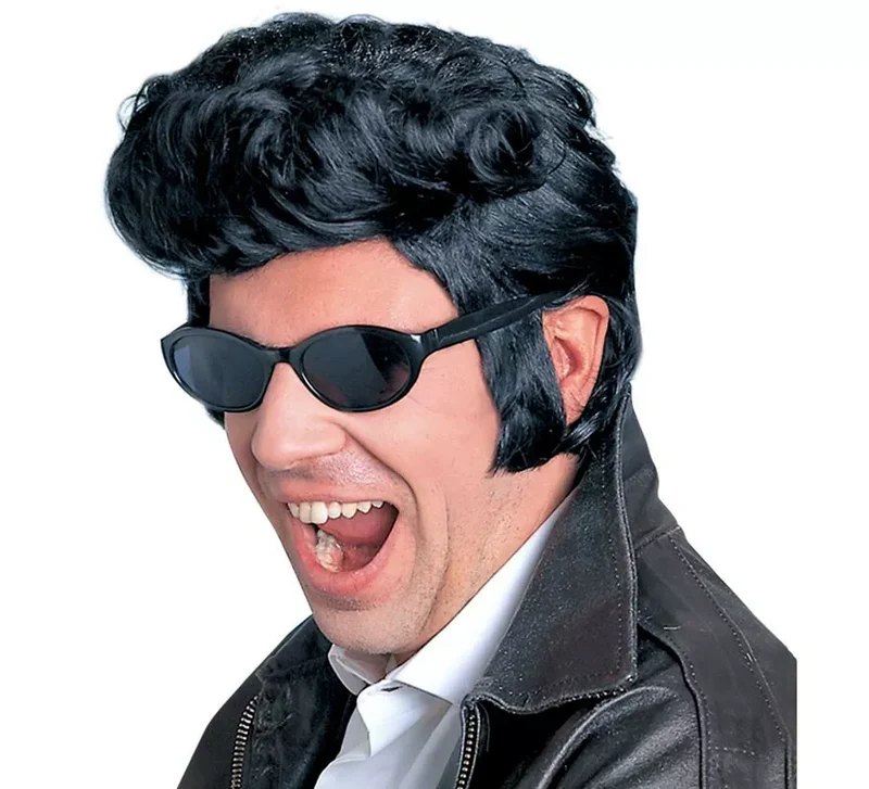 Peluca de Rock and Roll negra adulto Universal Adulto