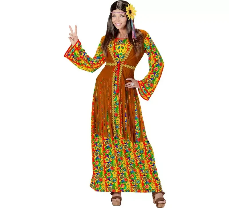 Disfraz de Hippie Símbolo de Paz para mujer L