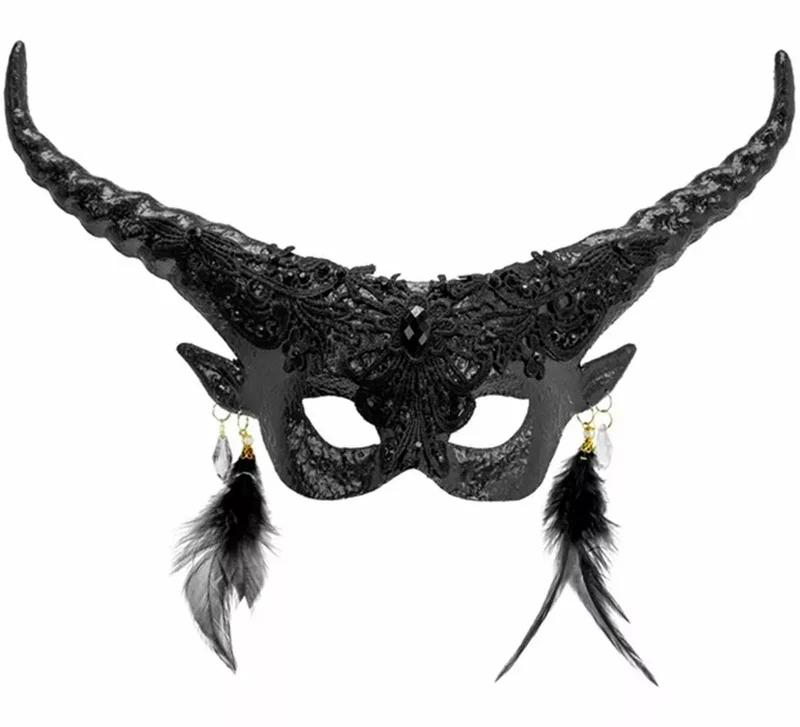 Máscara de Diablo Teatral negra Universal Adulto