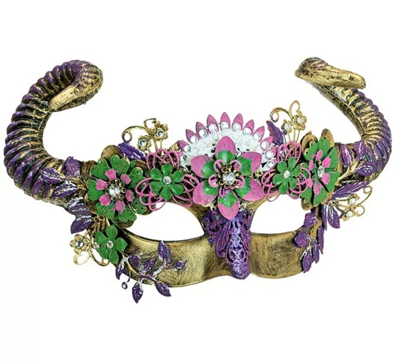 Máscara de Diablo Teatral con Flores Universal Adulto
