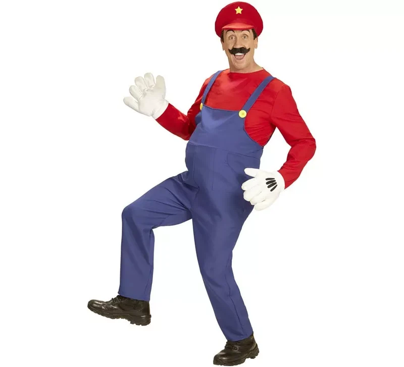 Disfraz de Súper Fontanero rojo para hombre S