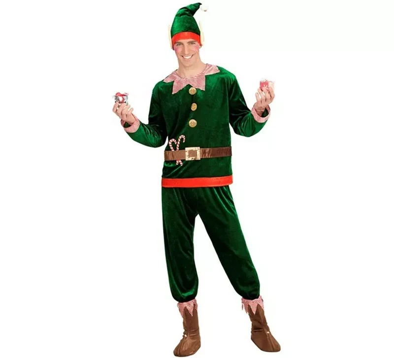 Disfraz de Elfo Ayudante de Papá Noel para hombre XL