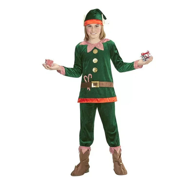 Disfraz de Elfo Ayudante de Papá Noel para niño 8-10A