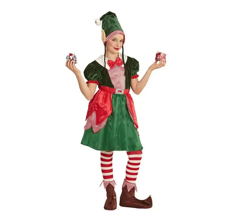 Disfraz de Elfa Ayudante de Papá Noel para niña 8-10A