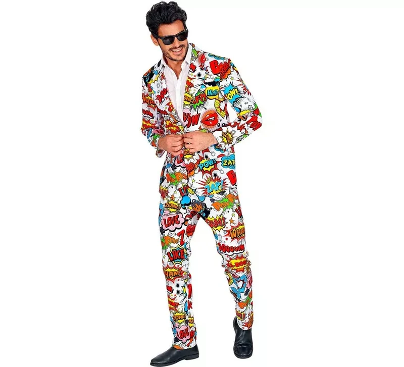 Traje Divertido de los años 60 Arte Pop para hombre S