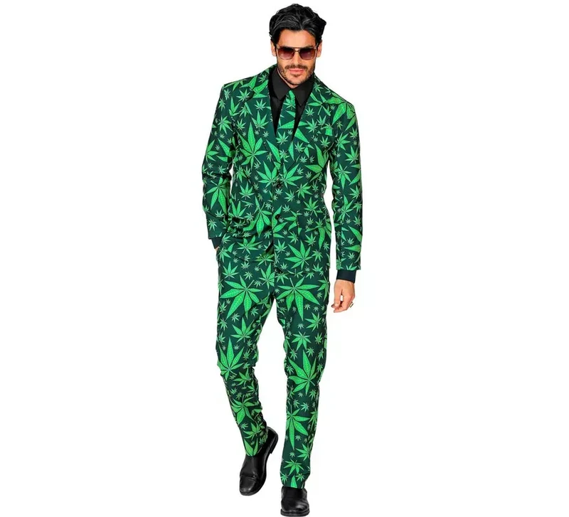Traje Divertido de Marihuana verde para hombre S