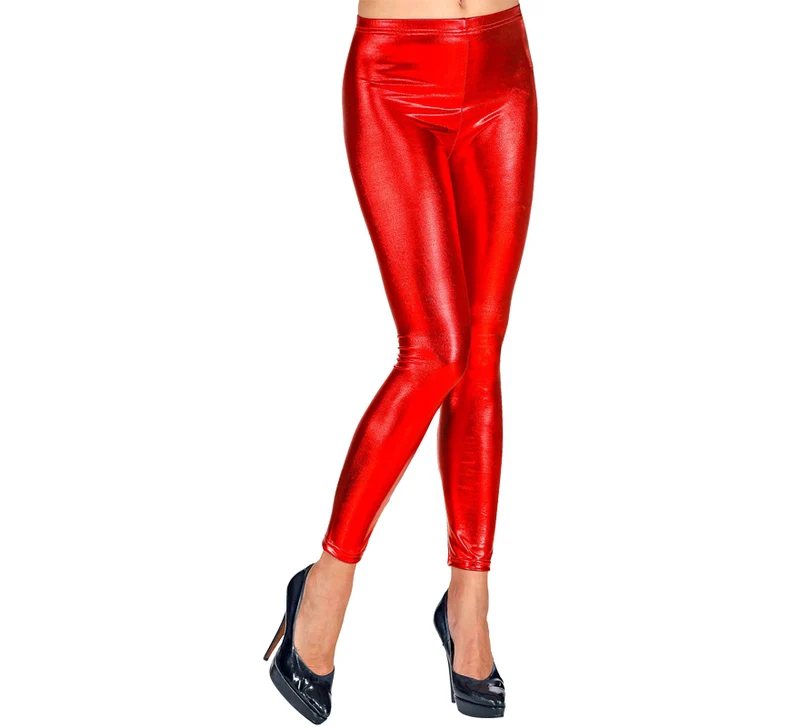 Leggins rojos Metalizados para mujer S-M