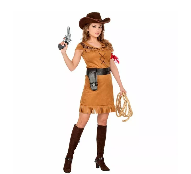 Disfraz de Cowgirl marrón para mujer XS