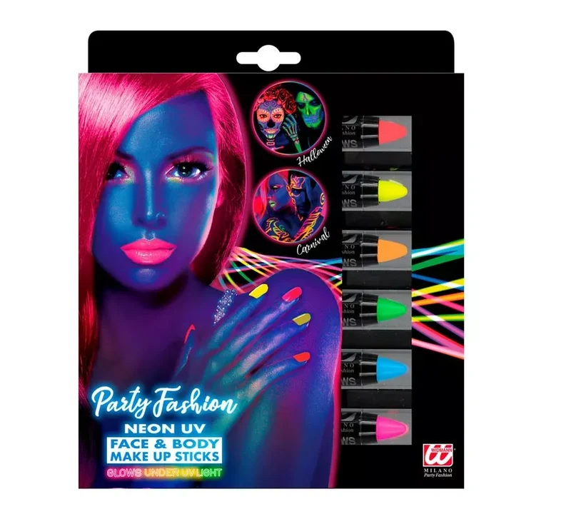 Kit de 6 Barras Maquillaje Fluorescente Sin talla