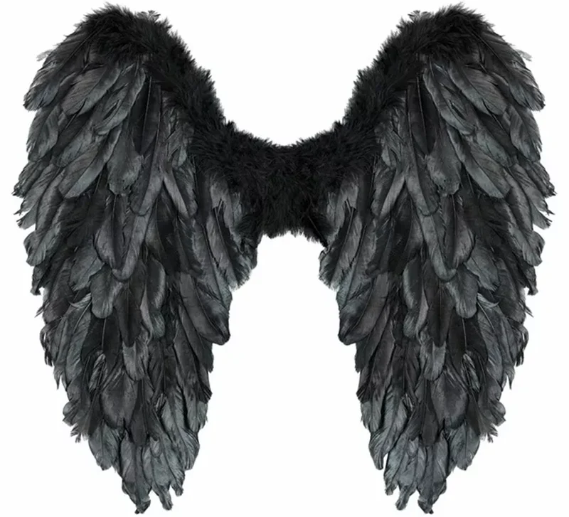 Alas Plegables de Plumas de 50x50 cm en varios colores Negro