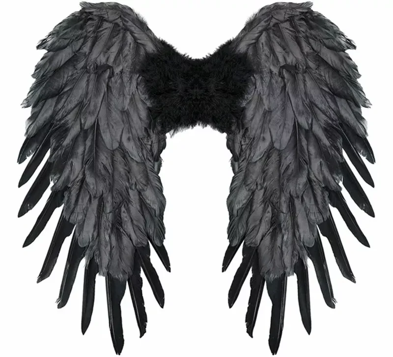Alas con Plumas de 50x50 cm Plegables en varios colores Negro