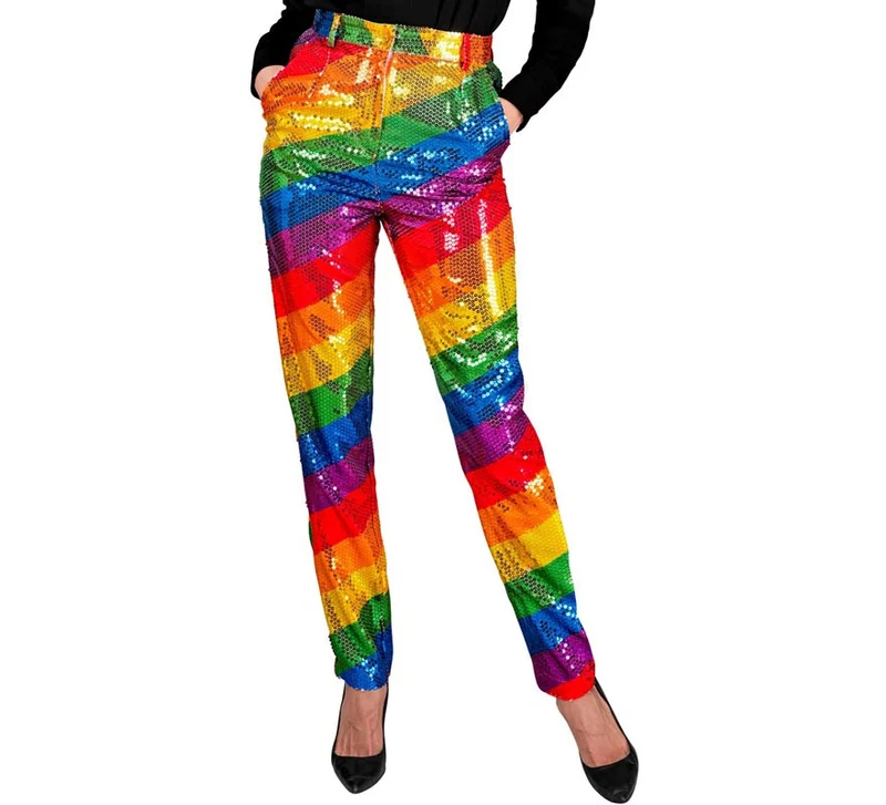 Pantalones Fiesta franjas multicolor para mujer XL