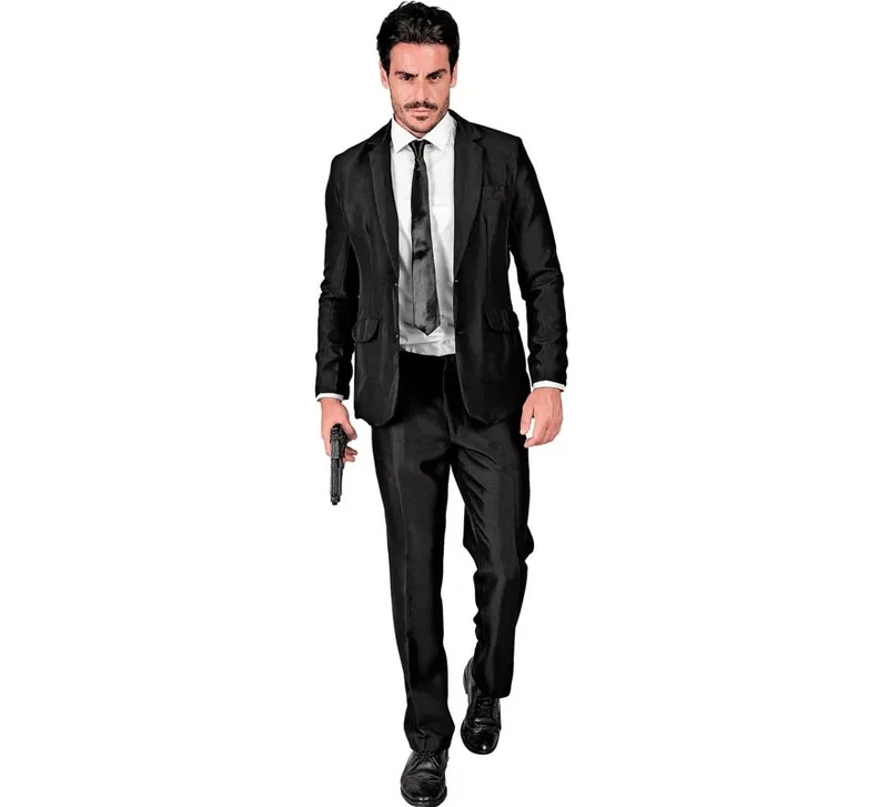 Disfraz de Mafioso elegante negro para hombre M