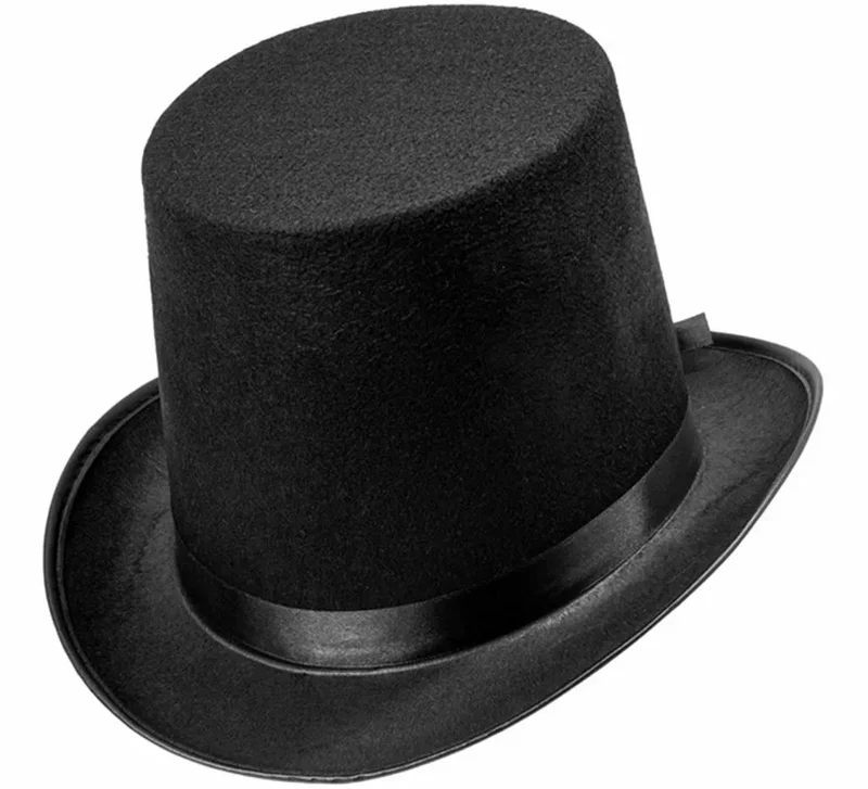 Sombrero Copa o Chistera negro de Fieltro Universal Adulto