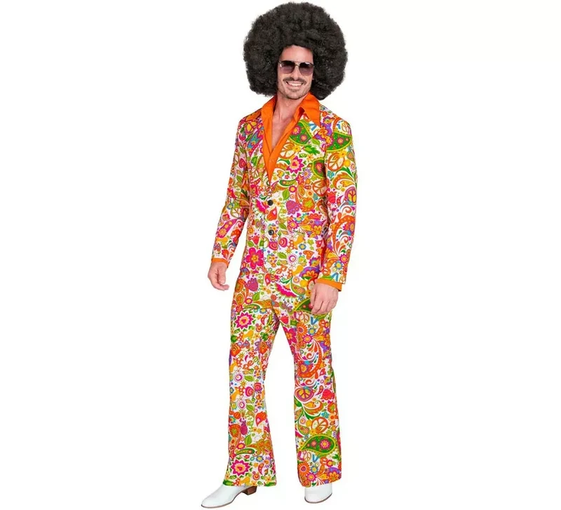 Disfraz de los años 60 Fashion naranja para hombre L