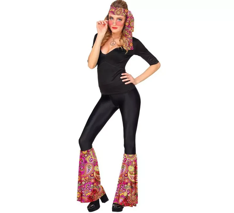 Kit Moda años 60 mandala fucsia adulto: Banda y Calentadores Universal Adulto