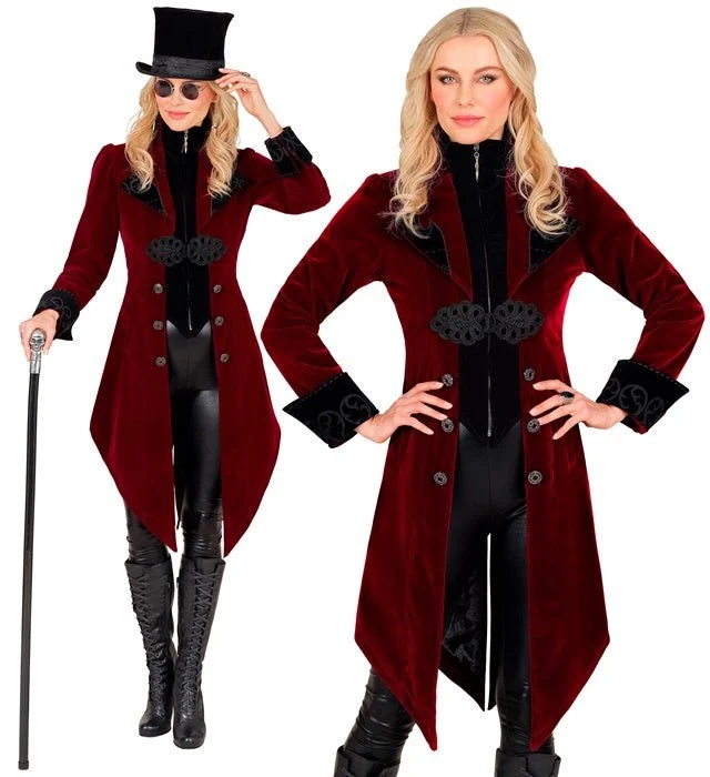 Bordeauxrote Damenjacke aus Samt XL