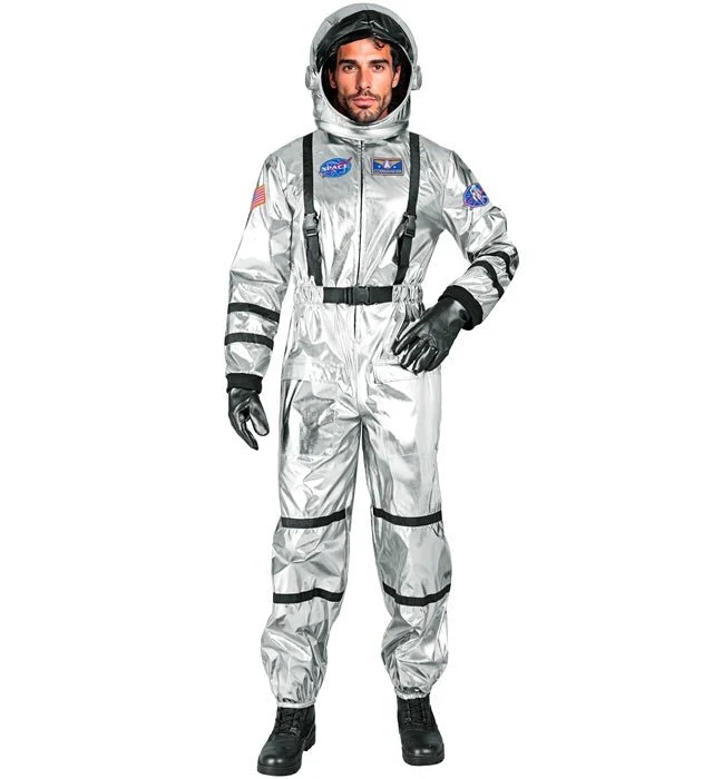 Astronauten-Jumpsuit Silber für Herren XL