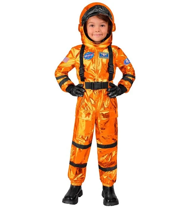Astronauten-Outfit in Orange für Kinder, 2-teilig 140