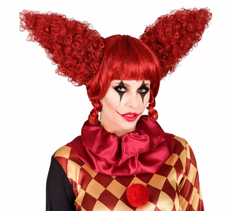 Peluca de Arlequina roja Universal Adulto