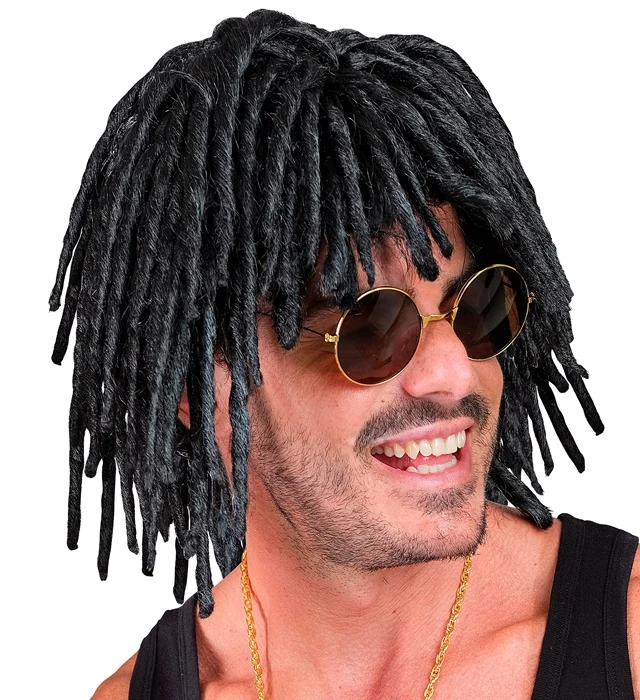Schwarze Perücke mit Dreadlocks