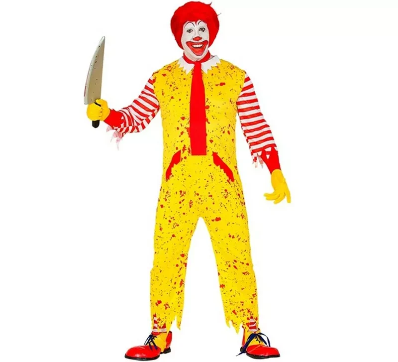 Disfraz de Payaso de Hamburguesa Asesino para hombre L