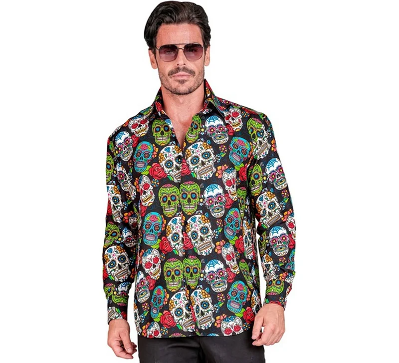Camisa Día de Los Muertos para hombre L/XL