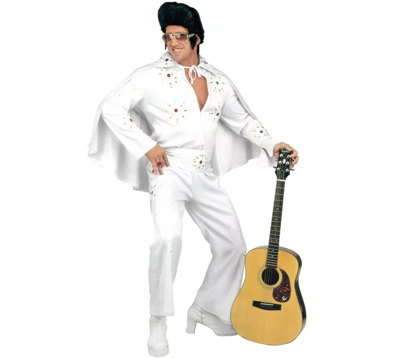 Disfraz de Rey del Rock blanco para hombre XL