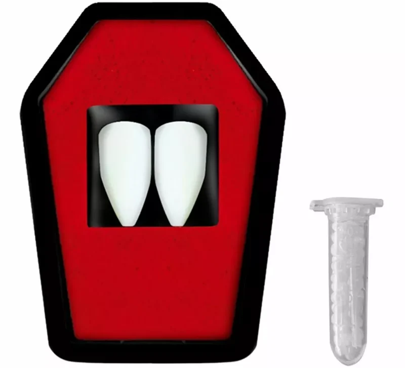 Colmillos de Vampiro con Adhesivo Termoplástico de 1,4 g Universal Adulto