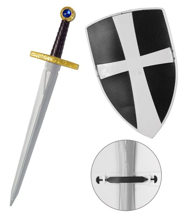 Schwert und Schild des schwarzen Ritters