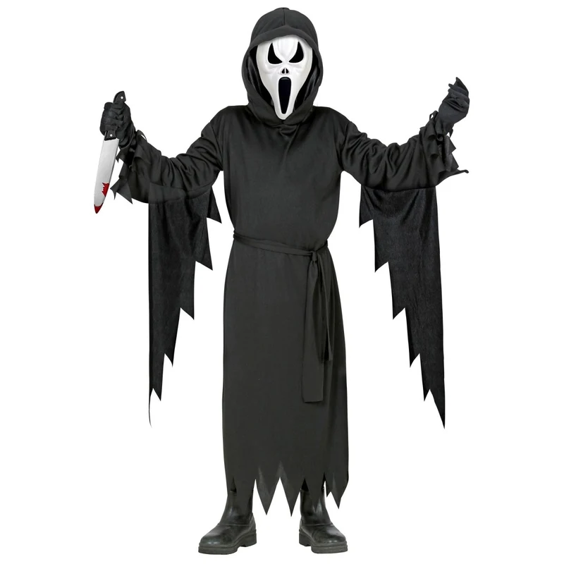 Schwarzes Kostüm Kind Geist 140