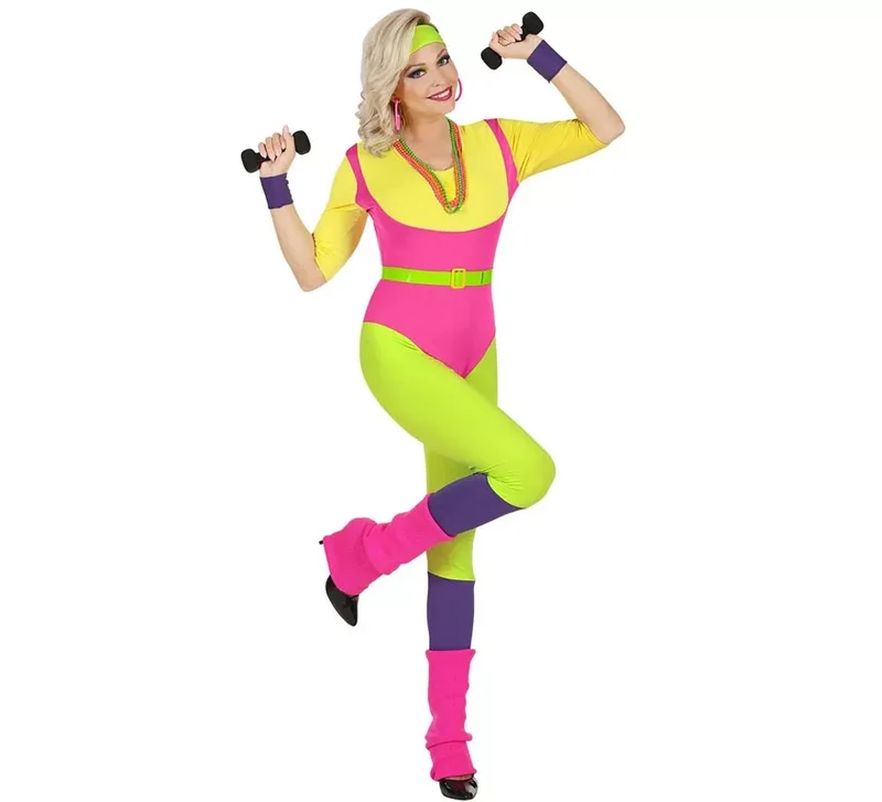 Disfraz de Instructora de Aerobics Años 80 para mujer S