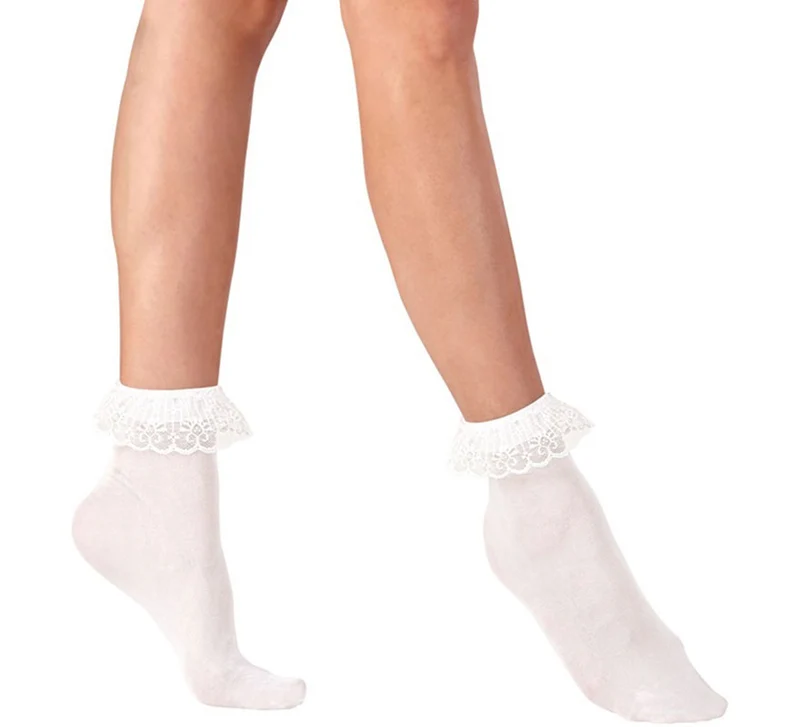 Calcetines blancos con Volante de Encaje de 70 DEN Universal Adulto