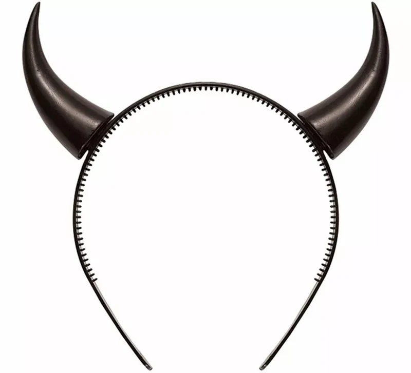 Diadema con Cuernos de Diablo en varios colores Negro