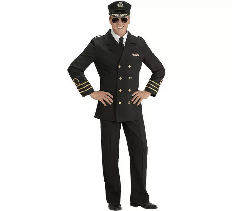 Disfraz de Oficial de la Marina en Negro para hombre S