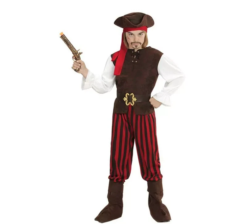 Disfraz de Pirata del Caribe a rayas para niño 4-5A