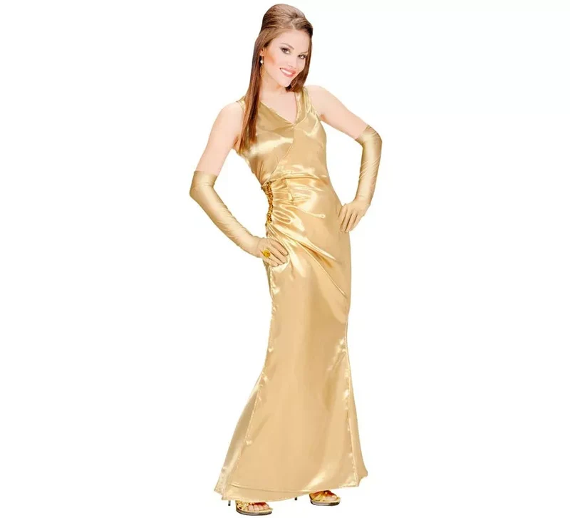 Disfraz de Famosa Celebrity dorado para mujer L