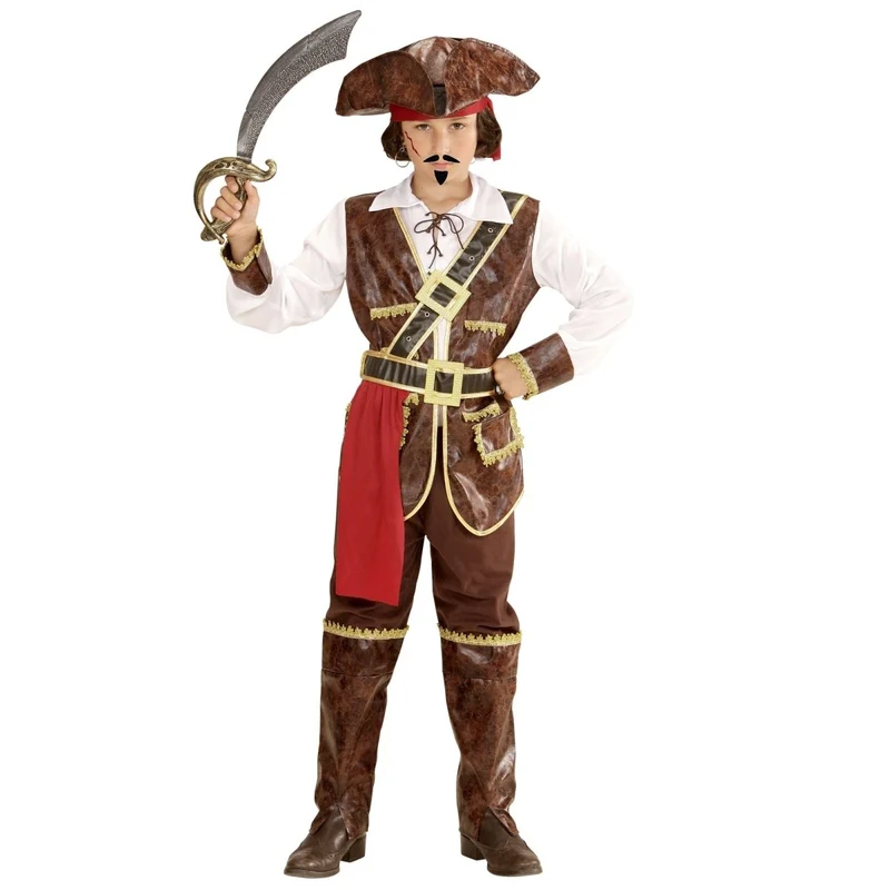 Piratenkostüm Brauner Junge 128 - 5/7 Jahre
