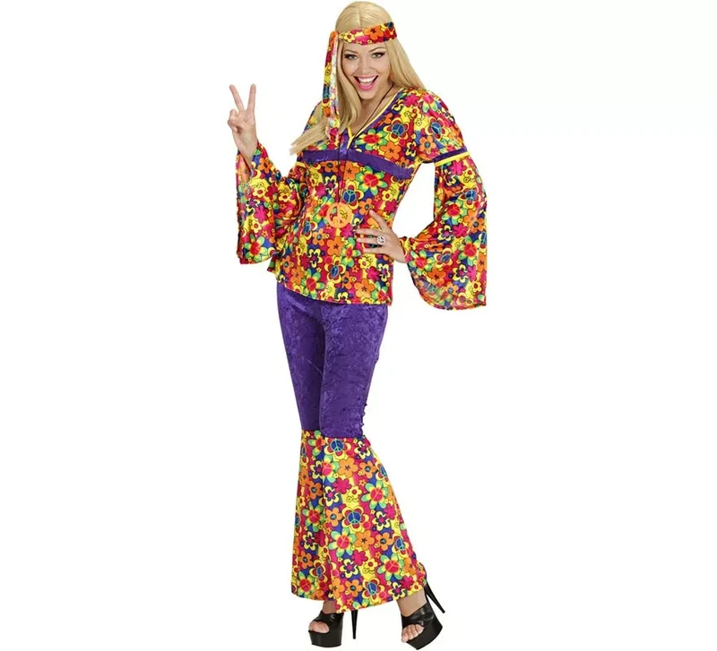 Disfraz de Hippie Campana de terciopelo para mujer S