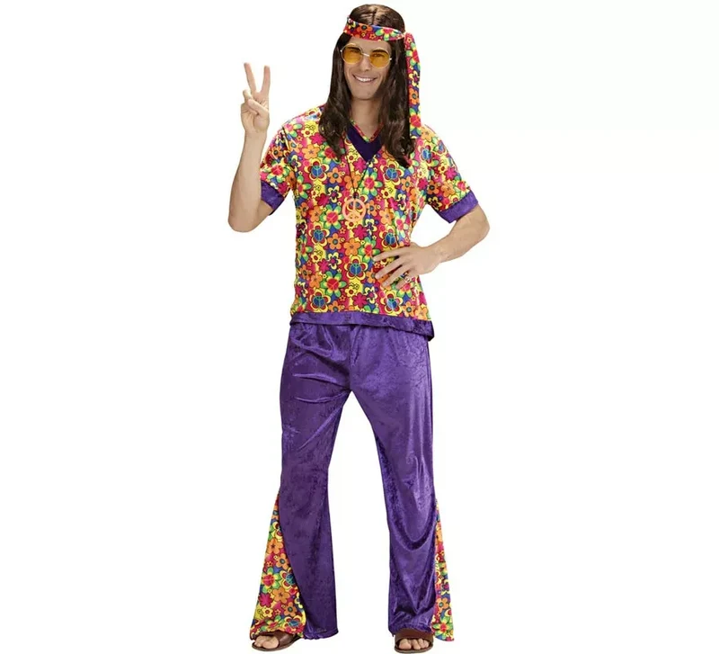 Disfraz de Hippie Campana de terciopelo para hombre XXL