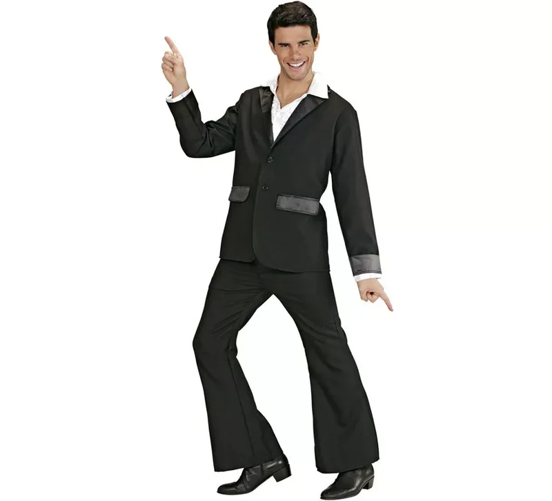 Disfraz de Disco Party negro para hombre XL