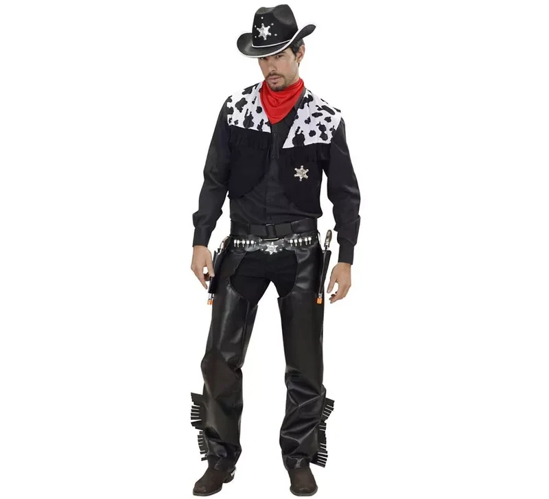 Disfraz de Vaquero Rodeo negro para hombre XL