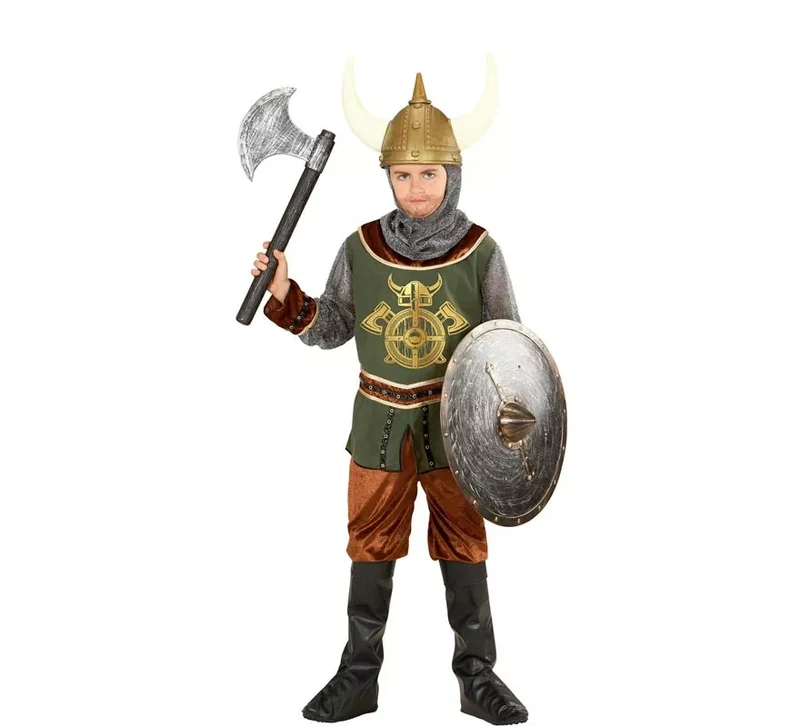Disfraz de Vikingo verde para niño 8-10A