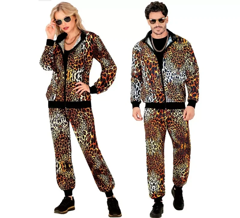 Disfraz de Chándal Leopardo Print neón para adulto S
