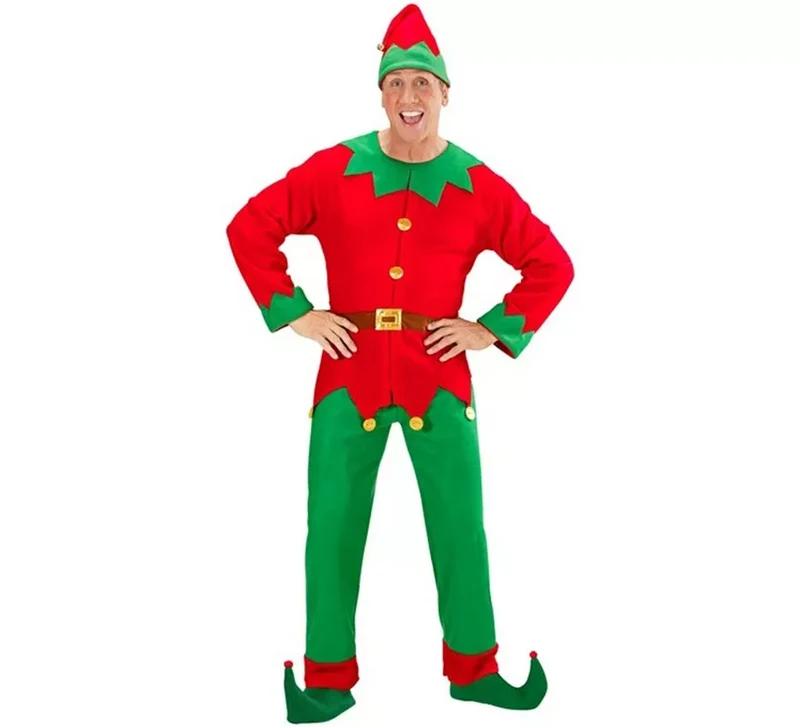 Disfraz de Elfo Ayudante de Santa Claus para hombre XL