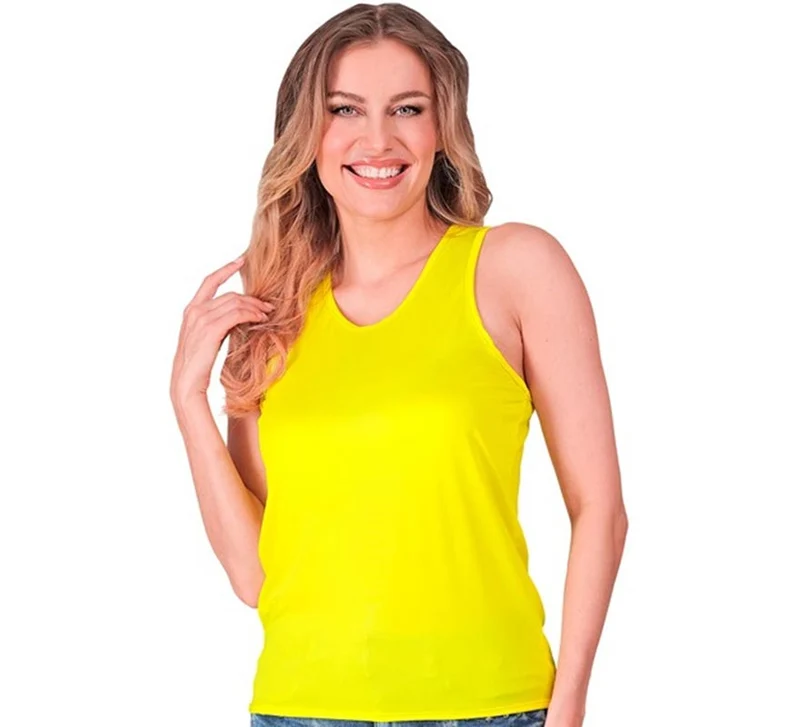 Camiseta de Tirantes amarilla neón para mujer XXL