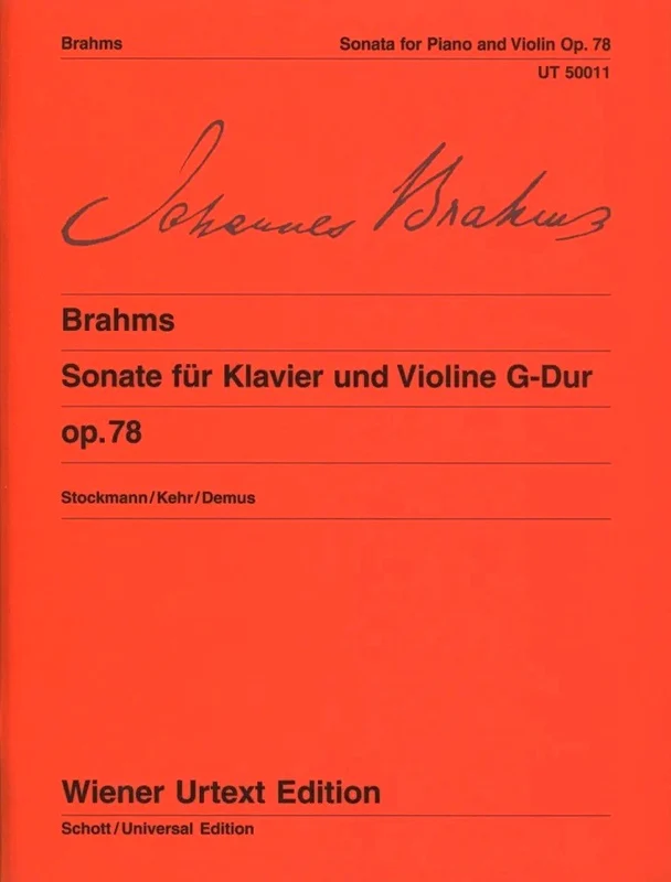 ヴァイオリン・ソナタ 第1番 ト長調 作品78 「雨の歌」（ヴァイオリンソロ）／Violin Sonata in G Major Op. 78 (Violin & Piano) 楽譜