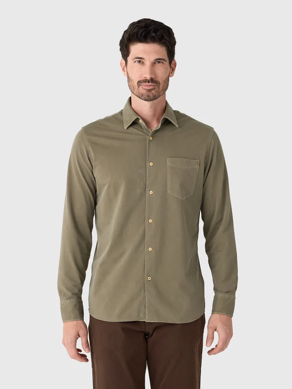 Faherty Brand Men's Costa Piqué Shirt XXL / SHORE GREY